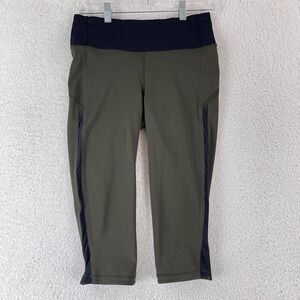Lululemon‎ Green Smooth Stride Crop Legging Pants Womens Pull On Yoga Size 6